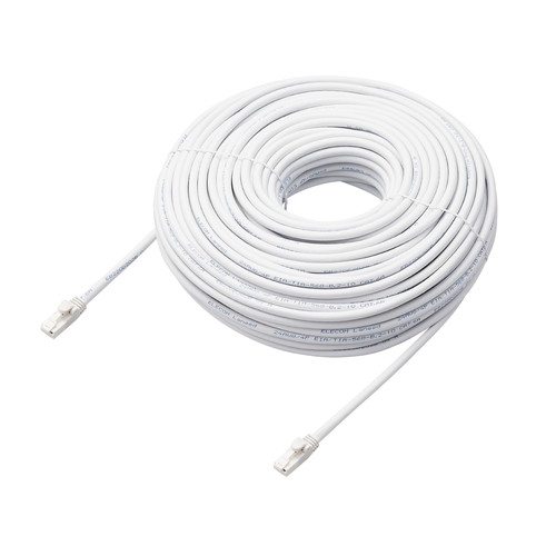 【P5E】エレコム LANケーブル CAT6A対応 50m 爪折レ防止 簡易パッケージ ヨリ線 ホワイト(LD-GPAT/WH50/RS) メーカー在庫品｜コンプモト　店