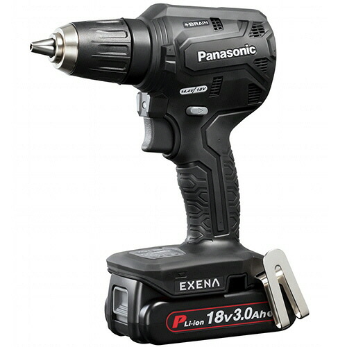 パナソニック エグゼナ 充電ドリルドライバー PNタイプ 電池セット 18V 3.0Ah 黒 1台(EZ1DD1N18D-B) 取り寄せ商品