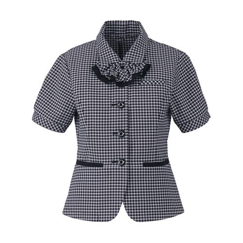 カーシーカシマ ENJOY オーバーブラウス MINI CROSS CHECK ブラック 5号 ESA461(68-0897-19) 取り寄せ商品