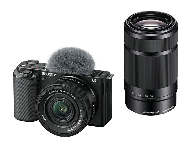 SONY ソニー デジタル一眼カメラ α VLOGCAM ZV-E10 ダブルズームレンズキット ブラック(ZV-E10X/B) 取り寄せ商品