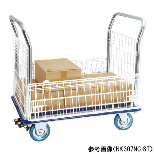 エヌケーキャリーキャスター ナイロンコート金網台車 両面1/2開閉扉 ブレーキなし (1個)(4-5178-04) 取り寄せ商品|コンプモト 店