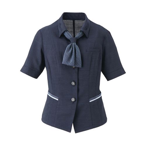 カーシーカシマ ENJOY オーバーブラウス 美スラッとSuitsAg ネイビー 5号 ESA663(68-0897-67) 取り寄せ商品