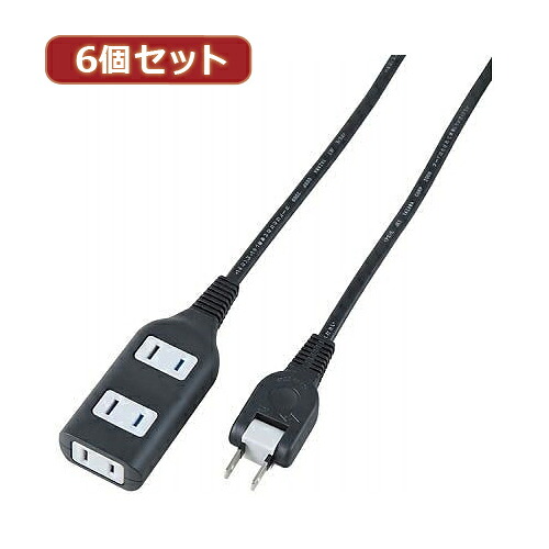 YAZAWA 6個セット耐トラ付タップ3個口(Y02S305BKX6) 取り寄せ商品｜コンプモト　店