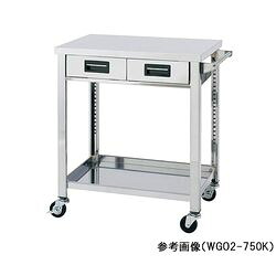 ステンレス製ワゴン 750×450×800mm 2段 引出し付 WGO2-750K (1台) 取り寄せ商品|コンプモト 店