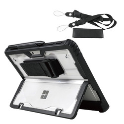 エムディーエス Surface Go4/Go3/Go2対応 耐衝撃ケース 強化ショルダーベルト(MDS-TSCSFG2BLTBK3) 取り寄せ商品