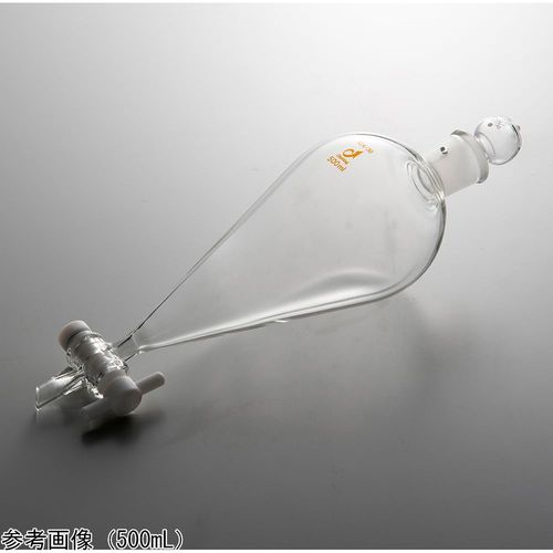 アズワン スキーブ形分液ロート（短足タイプ）テフロンコック 500mLCL0533-05-10(4-4591-05) 取り寄せ商品｜コンプモト　店
