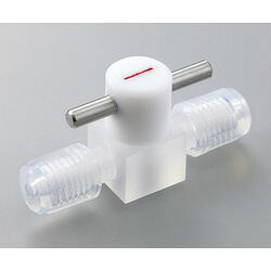 ミニチュアCTFE2方コック（チューブ接続タイプ） (1個)(B-6-2) 取り寄せ商品｜コンプモト　店