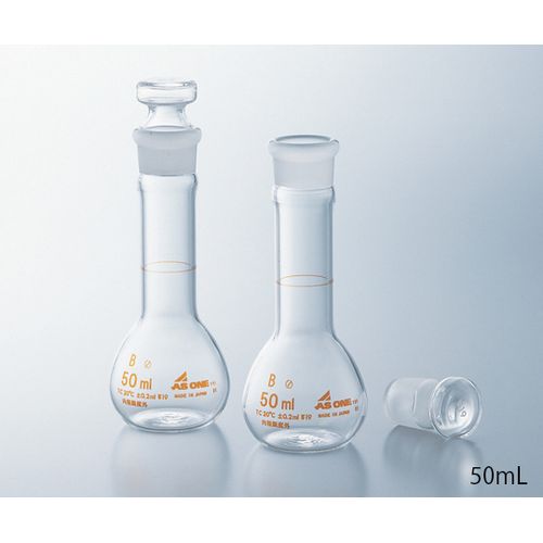 短型メスフラスコ 白 500mL JCSS校正証明書付 (1個)(1-8566-05-24) 取り寄せ商品