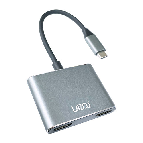Lazos 【6個セット】 TypeCハブ 2in1(L-CH2X6) 取り寄せ商品