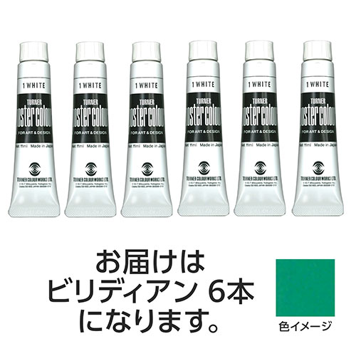 ターナー色彩 【6本×5セット】 ポスターカラー 11ml 25 ビリディアン(TURNER108794X5) 取り寄せ商品