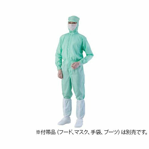 アズワン 緑ＬＬ 異物混入対策ツナギ服ＡＳ１４０１ (1着) 取り寄せ商品