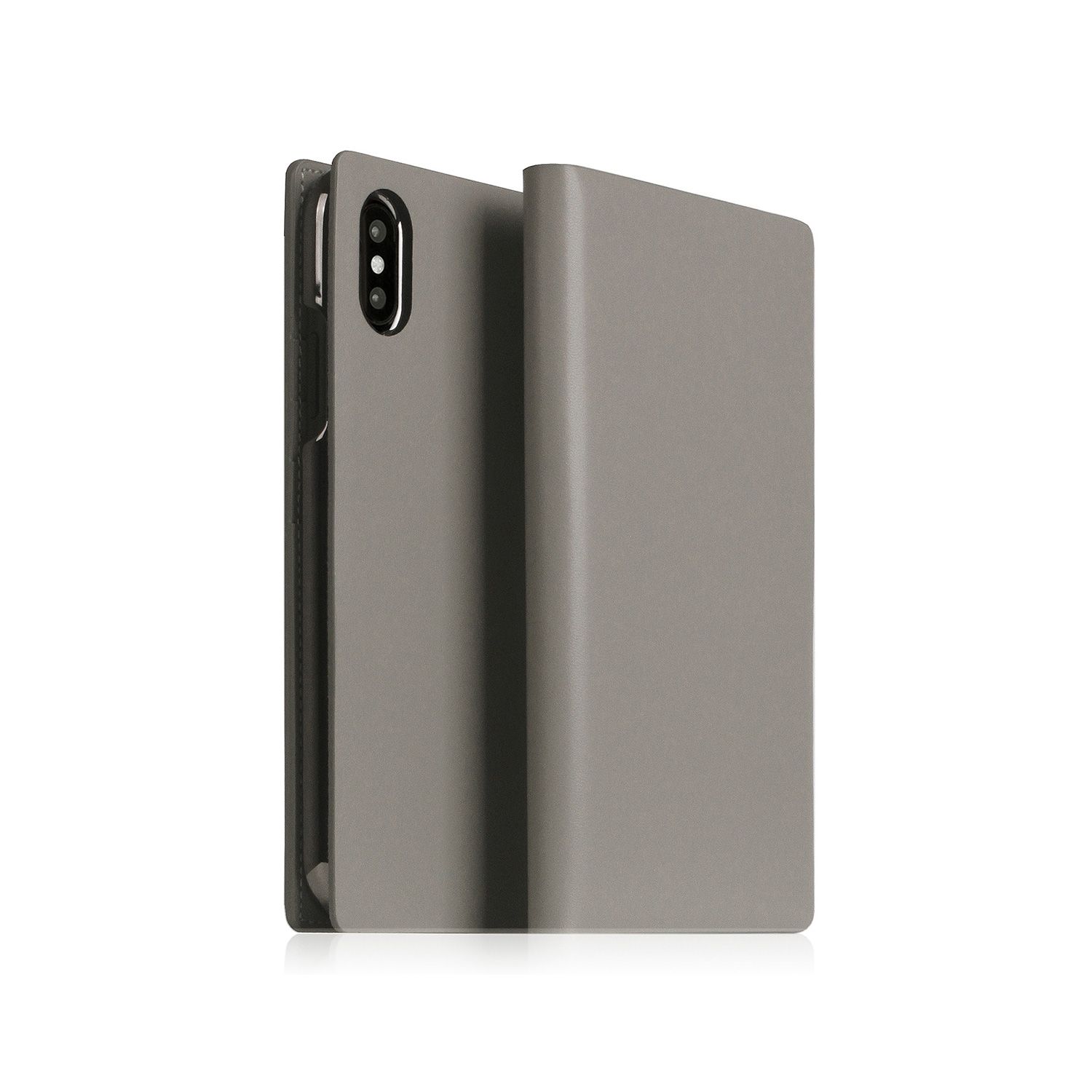 ＳＬＧ Ｄｅｓｉｇｎ iPhone XS Max Calf Skin Leather Diary グレー(SD15482i65) 仕入先在庫品｜コンプモト　店