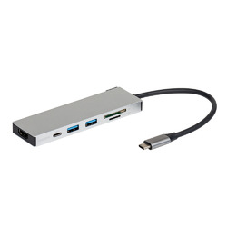 Ｄｉｇｉｏ　２ PD対応 USB Type-C アルミ ドッキングステーション 15cm シルバー(UD-C01SSL) 取り寄せ商品