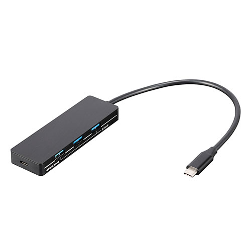 ナカバヤシ NAKABAYASHI ナカバヤシ PD対応USB3.2G2 4ポート変換アルミハブ ブラック(UH-C3334BK) 取り寄せ商品
