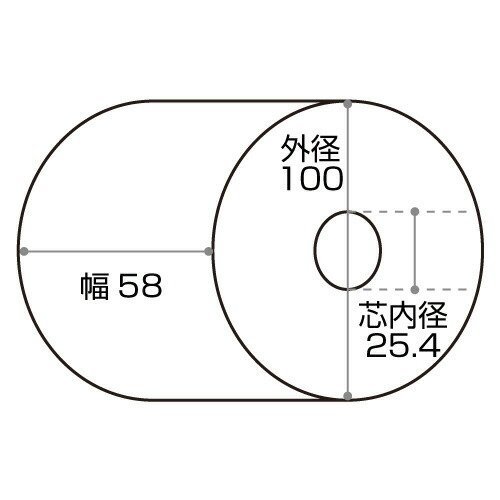 クリエイティア 感熱ロール紙 ノーマル保存 幅58×直径100mm×長さ113m 芯内径25.4mm 1セット(36巻)(SP58100I) 取り寄せ商品