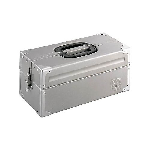 TONE スチール製工具箱 ツールケース（メタル） V形2段式 シルバー 外形寸法195mm BX322SV(61-2480-92) 取り寄せ商品