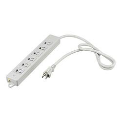 バッファロー 3ピン式電源タップ 2重構造 雷サージ&ランプ付6個口/5mライトグレー(BTKPLMJT3650LG) 取り寄せ商品