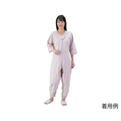 松本ナース産業 つなぎねまき ビエラ WファスナーII型ホックカバー付 ピンク L 4300 (1枚)(7-9340-03) 取り寄せ商品