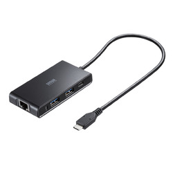 【P5S】サンワサプライ USB Type-Cハブ付き 2.5ギガビットLANアダプタ(USB-3TCLS8BK) メーカー在庫品｜コンプモト　店