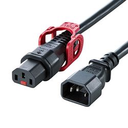 【P5S】サンワサプライ APW15-C14C13LP-30 抜け防止ロック式電源コード ロックプラス(3m)(APW15-C14C13LP-30) メーカー在庫品