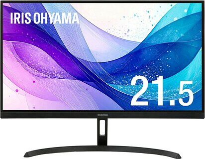 アイリスオーヤマ 21.5型ワイド液晶ディスプレイ/1920&times;1080/HDMI+1､D-Sub15ピン+1/ブラック/(DT-JF215S-B) 目安在庫=○｜コンプモト　店