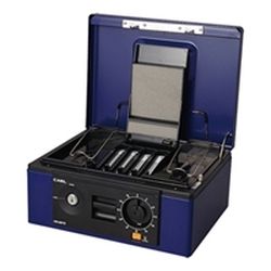カール キャッシュボックス B5 W305×D240×H134mm ブルー 1台(CB-8670) 取り寄せ商品