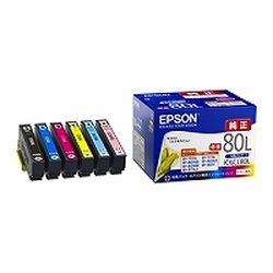 純正品 EPSON （エプソン） IC6CL80L インクカートリッジ(増量6色パック) 目安在庫\u003d○