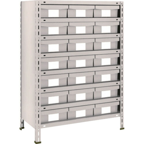 ＴＲＵＳＣＯ 軽量棚 875×450×1200 樹脂引出NG 大×21 ネオグレー 1台(43X-808F7-NG) 取り寄せ商品