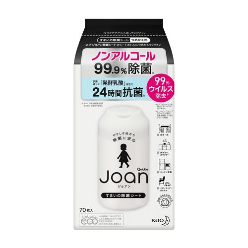 花王（kao） クイックル Ｊｏａｎ 除菌シート 詰替 70枚 ×24セット(4901301366634 x24) 取り寄せ商品