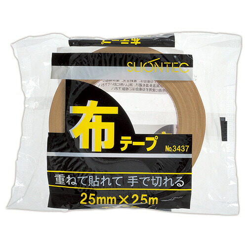 スリオンテック 布テープ No.343720 25mm×25m 厚み0.24mm 1セット(60巻)(4961068004330 x60) 取り寄せ商品