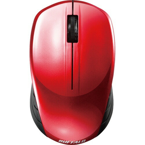 バッファロー 無線 BlueLED 3ボタン スタンダードマウス レッド 1セット(10個)(4950190358565 x10) 取り寄せ商品
