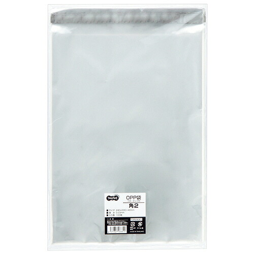 TPS OPP袋 フタ・テープ付 角2 240x330+40mm 1セット(1000枚:100枚x10パック)(4571347166811 x10) 取り寄せ商品