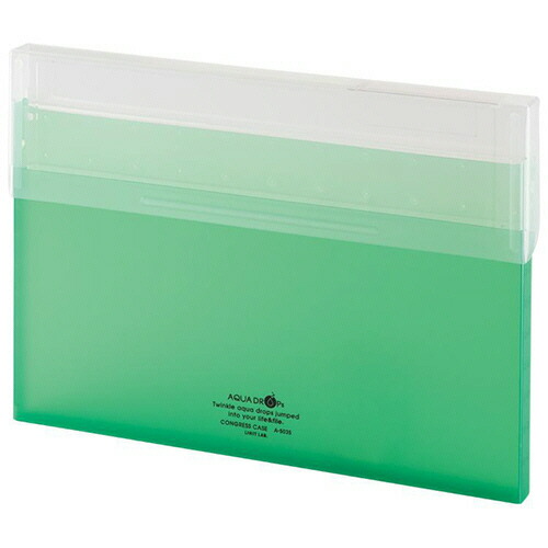 リヒトラブ ＬＩＨＩＴ　ＬＡＢ． AQUA DROPs コングレスケース A4ヨコ 150枚収容 黄緑 1セット(10個)(4903419817541 x10) 取り寄せ商品