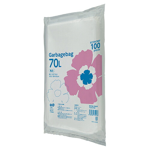 TPS ゴミ袋エコノミー 乳白半透明 70L 1セット(500枚:100枚×5パック)(4589585752536 x5) 取り寄せ商品