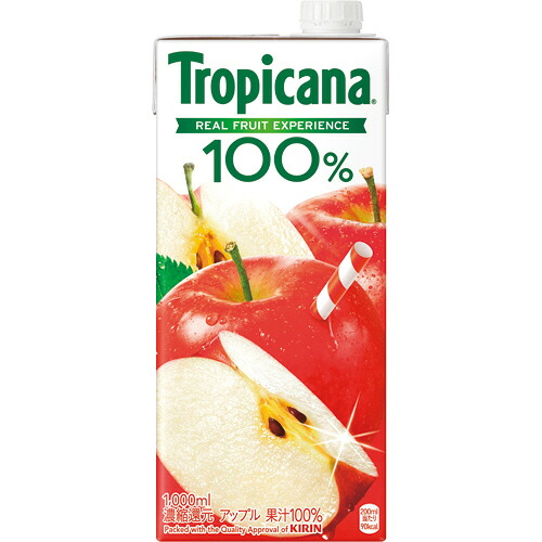 キリンビバレッジ トロピカーナ 100%ジュース アップル 1L 紙パック 1セット(12本:6本×2ケース)(4909411076719 x12) 取り寄せ商品