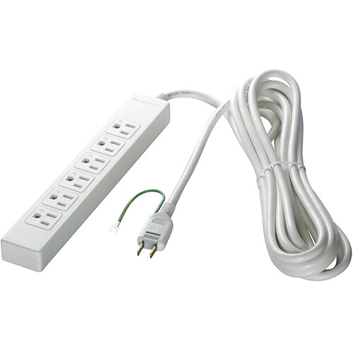 バッファロー 3ピン式電源タップ 6個口タイプ ホワイト 2m 1セット(10個)(4950190352150 x10) 取り寄せ商品