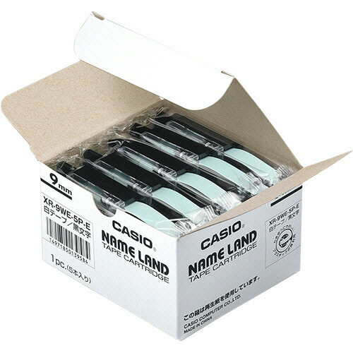 カシオ計算機（CASIO） CASIO NAME LAND スタンダードテープ 9mmx8m 白/黒文字 1セット(100個:5個x20パック)(4971850139584 x20) 取り寄せ商品