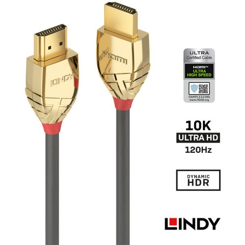 LINDY リンディー・ジャパン 37604 5.0m GOLDLINE HDMI2.1ケーブル(4580609672441) 取り寄せ商品｜コンプモト　店