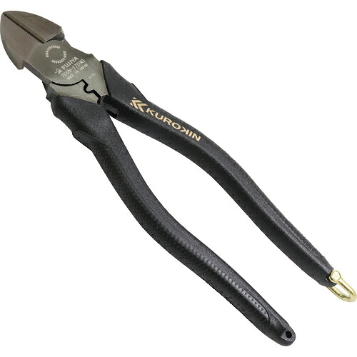 フジ矢 偏芯強力ニッパ(黒金・圧着機能付) 1丁(700N-175BG) 取り寄せ商品