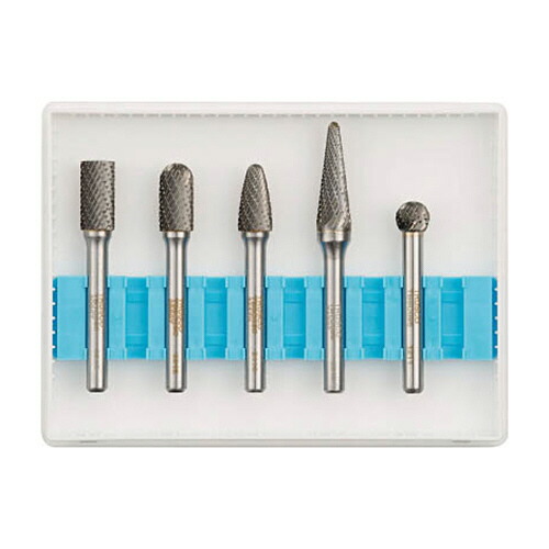 ＴＲＵＳＣＯ 超硬バーセットCシリーズ 軸6mm 刃径9.5mm 1セット(5本)(TBC0955S) 取り寄せ商品