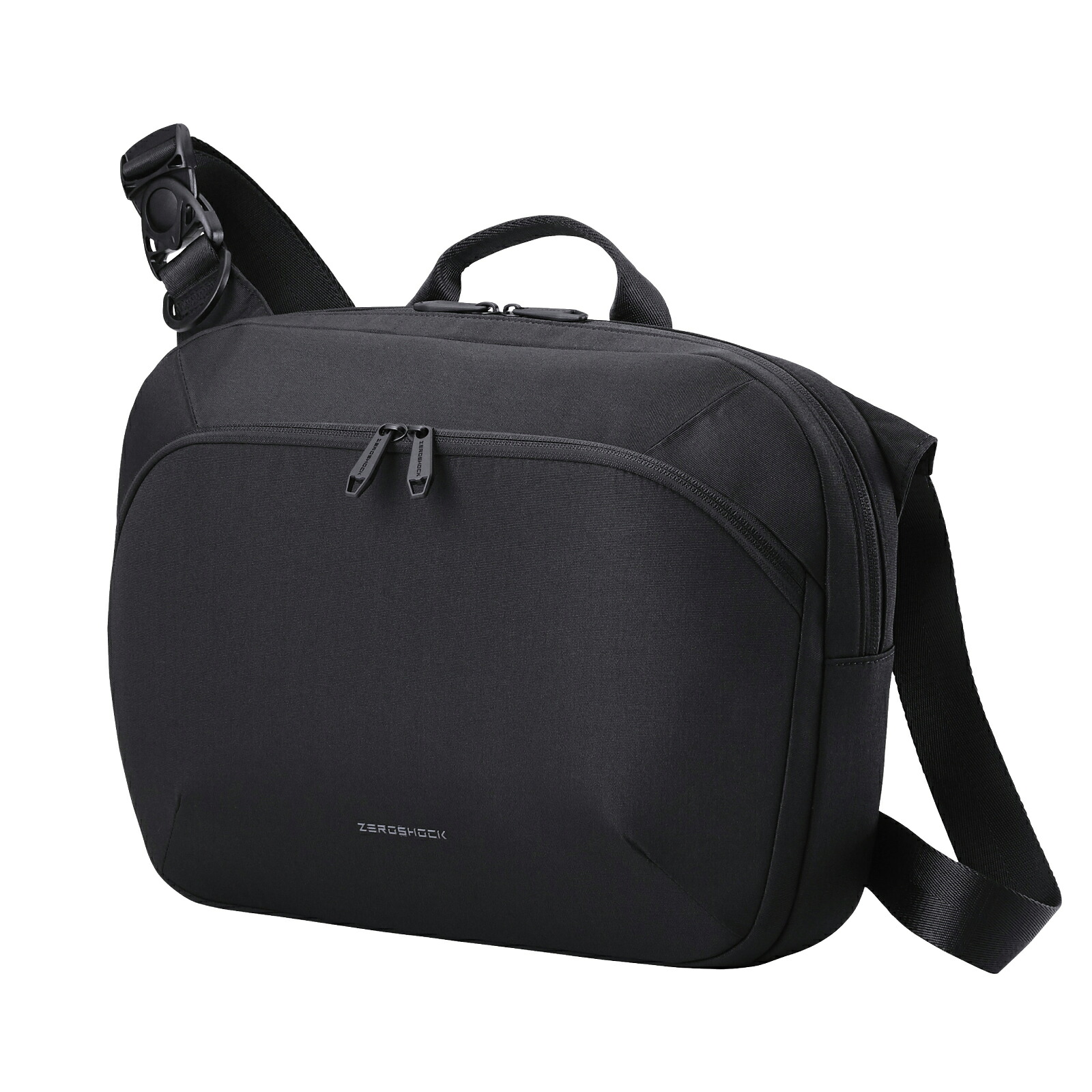 エレコム ELECOM メッセンジャーバッグ ショルダーバッグ 14インチPC対応 撥水 衝撃吸収 黒(ZSB-SB01P14BK) メーカー在庫品
