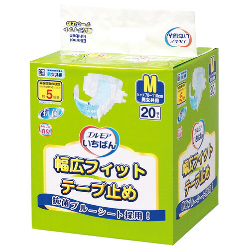 カミ商事 エルモア いちばん 幅広フィットテープ止め M 1セット(80枚:20枚×4パック)(4971633711310 x4) 取り寄せ商品 7,065円