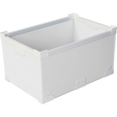 国盛化学 プラダン 折畳みFNSコンテナ 75L(SWコーナー)ホワイト 1個(79500-FNS75L-WH) 取り寄せ商品