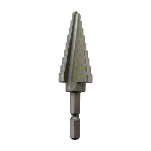 ロブテックス エビステージドリル 六角軸タイプ ノンコーティング 9段 穴あけ寸法22mm 1本(LBH622) 取り寄せ商品