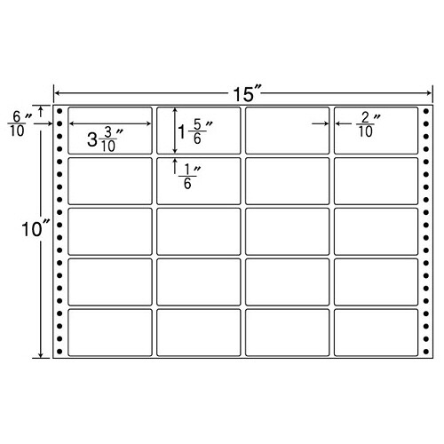 東洋印刷 ナナフォーム 連続ラベル Mタイプ 15×10インチ 20面 84×47mm 1箱(500折)(M15E) 取り寄せ商品|コンプモト 店