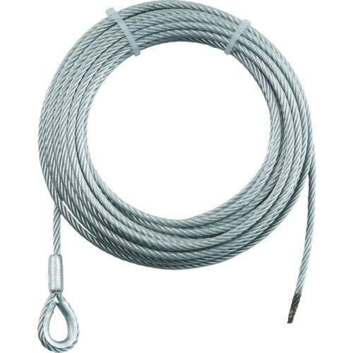 ＴＲＵＳＣＯ 手動ウインチ用ワイヤーΦ8×20M用(シンブル入ロック加工) 1本(WWS8-20) 取り寄せ商品