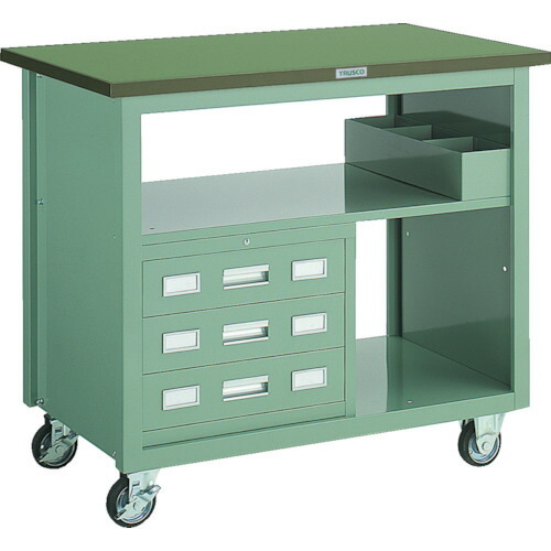 ＴＲＵＳＣＯ VD型引出付大型ツールワゴン 1000×600×H880 緑 1台(VD-203-GN) 目安在庫\u003d○
