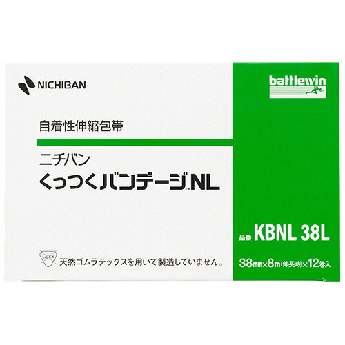 ニチバン バトルウィン くっつくバンデージNL 38mm×8m 1箱(12巻)(KBNL38L) 取り寄せ商品
