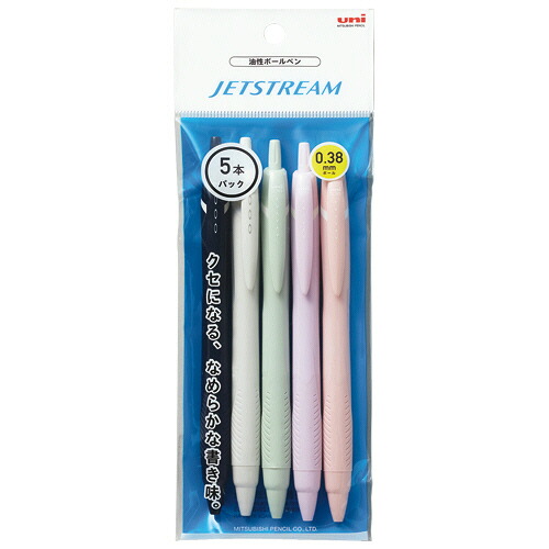 三菱鉛筆 Mitsubishi 油性ボールペン ジェットストリーム 0.38mm カラー軸 アソート 1セット(50本:5本×10パック)(4548351188214 x10) 目安在庫\u003d○