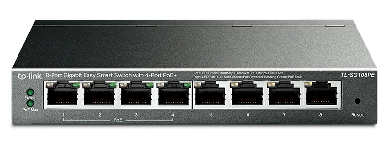 ティーピーリンク 8ポート ギガビット PoE(4ポート)イージースマート スイッチ(TL-SG108PE(UN)) 目安在庫\u003d△